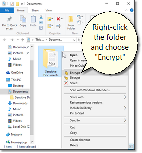 how to encrypt a folder